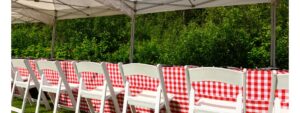 Chairs set up for outdoor event