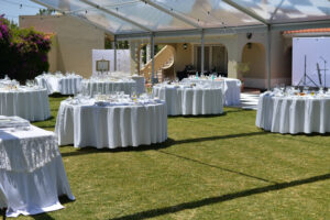Special event decorated area with party rentals