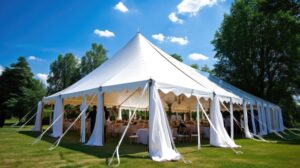 White clean wedding party tent rental